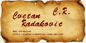 Cvetan Radaković vizit kartica
